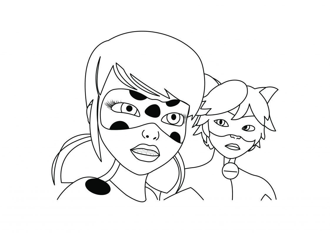 Tales Of Ladybug & Cat Noir - Miraculous Colouring Page - DRAKL