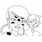 miraculous ladybug cat noir coloring page