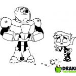 teen titans go cyborg and beast boy coloring printable