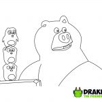 Grizzy and The Lemmings Safari Express Coloring Page