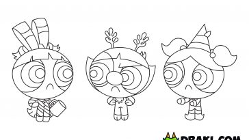 Powerpuff-Girls-Christmas-Coloring-Page-01