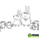 Peppa Pig Easter Bunny Coloring Page