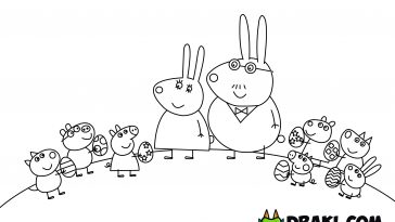 Peppa Pig Easter Bunny Coloring Page