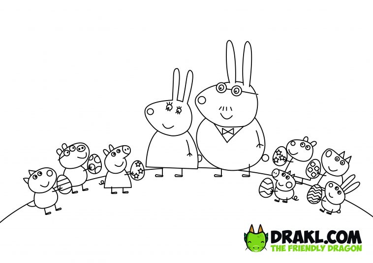 Peppa Pig Easter Bunny Coloring Page
