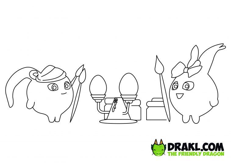 Sunny Bunnies Easter Eggs Coloring Page